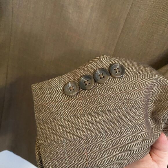 Men's Lauren Ralph Lauren Green Label Blazer Suit Jacket Brown Paisley Lining 46 - Picture 5 of 6